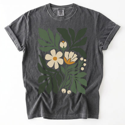 Boho Botanical Cutout Vintage Washed T-Shirt