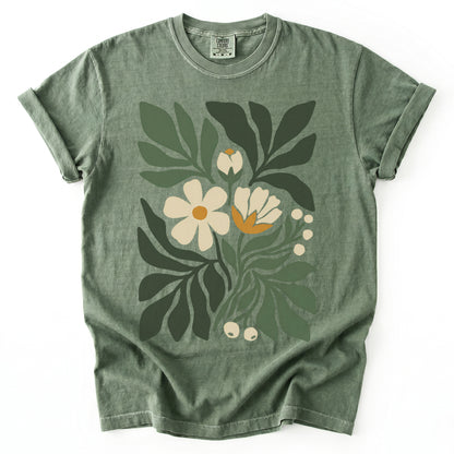 Boho Botanical Cutout Vintage Washed T-Shirt