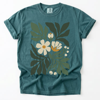 Boho Botanical Cutout Vintage Washed T-Shirt