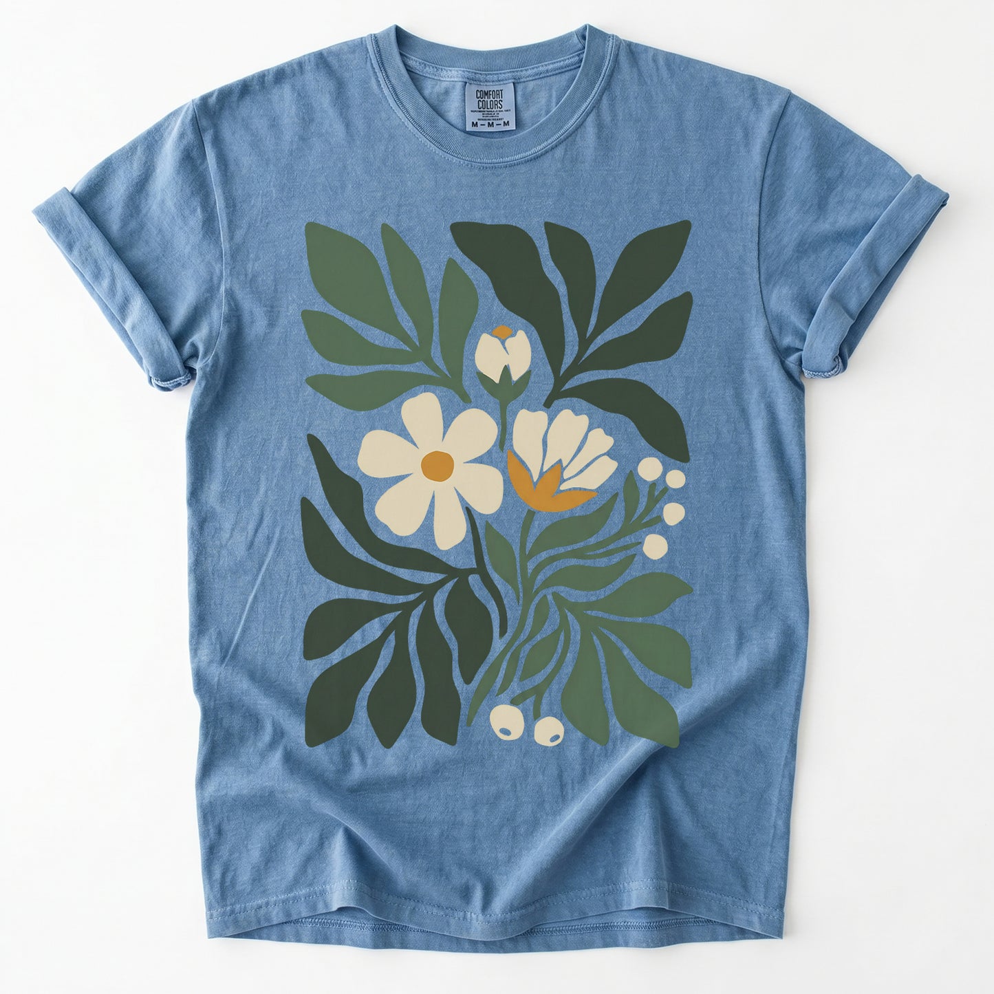 Boho Botanical Cutout Vintage Washed T-Shirt