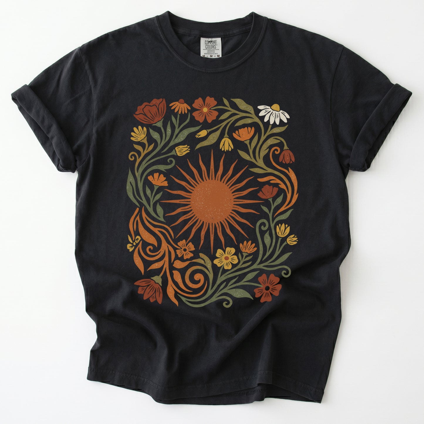 Boho Sunburst Flora Vintage Washed T-Shirt
