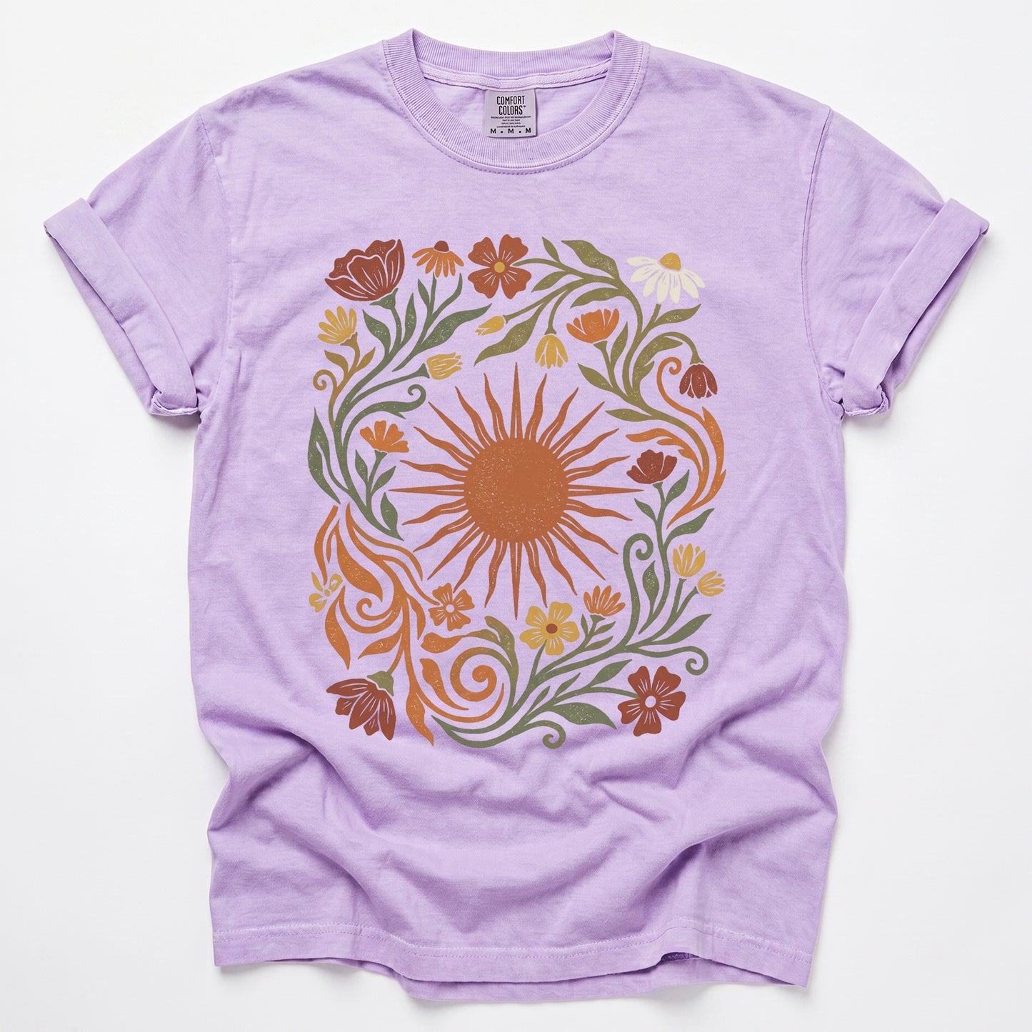 Boho Sunburst Flora Vintage Washed T-Shirt