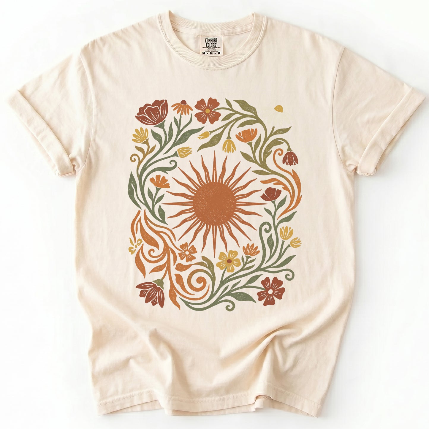 Boho Sunburst Flora Vintage Washed T-Shirt