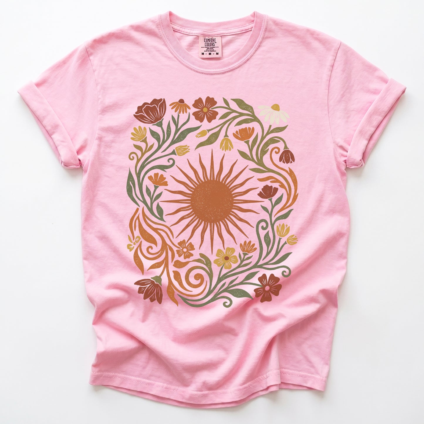 Boho Sunburst Flora Vintage Washed T-Shirt