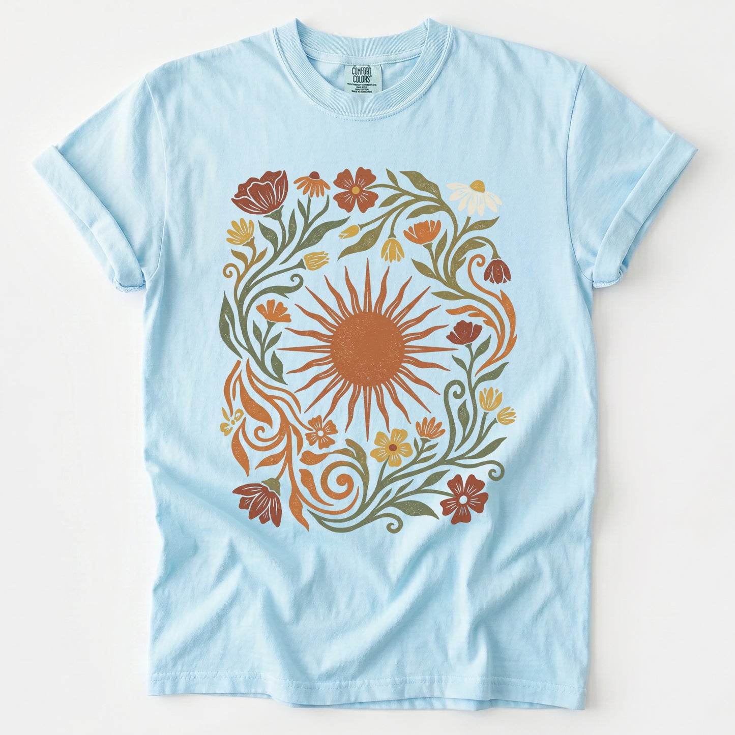 Boho Sunburst Flora Vintage Washed T-Shirt