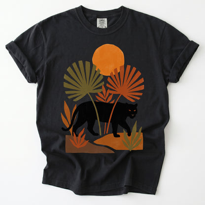 Boho Sunset Panther Vintage Washed T-Shirt