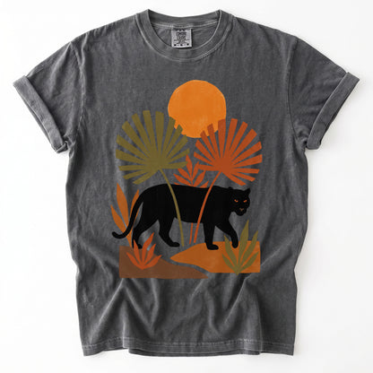 Boho Sunset Panther Vintage Washed T-Shirt
