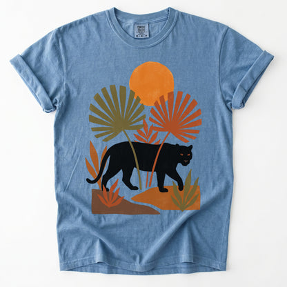 Boho Sunset Panther Vintage Washed T-Shirt