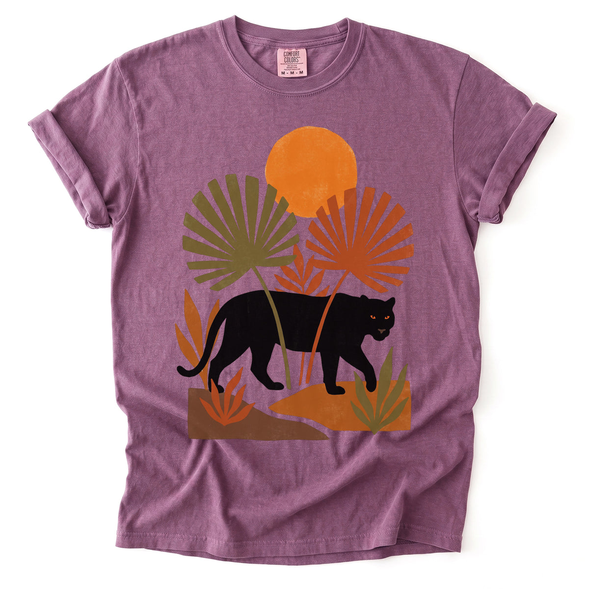 Boho Sunset Panther Vintage Washed T-Shirt
