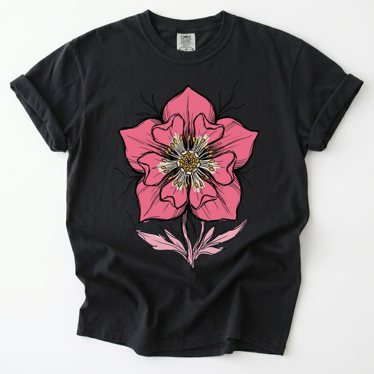 Bold Pink Blossom Vintage Washed T-Shirt