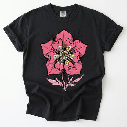 Bold Pink Blossom Vintage Washed T-Shirt