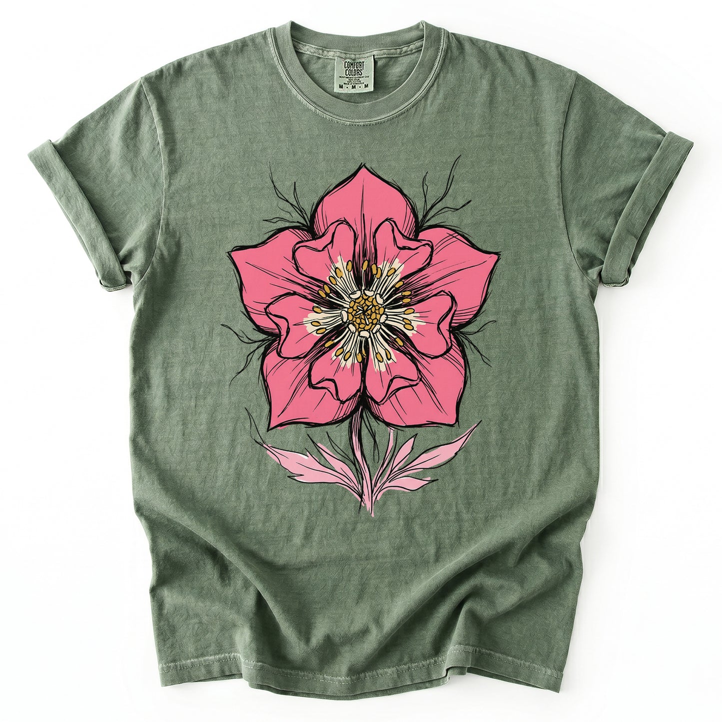 Bold Pink Blossom Vintage Washed T-Shirt