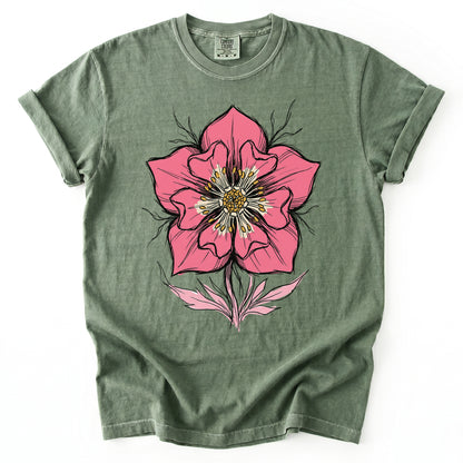 Bold Pink Blossom Vintage Washed T-Shirt