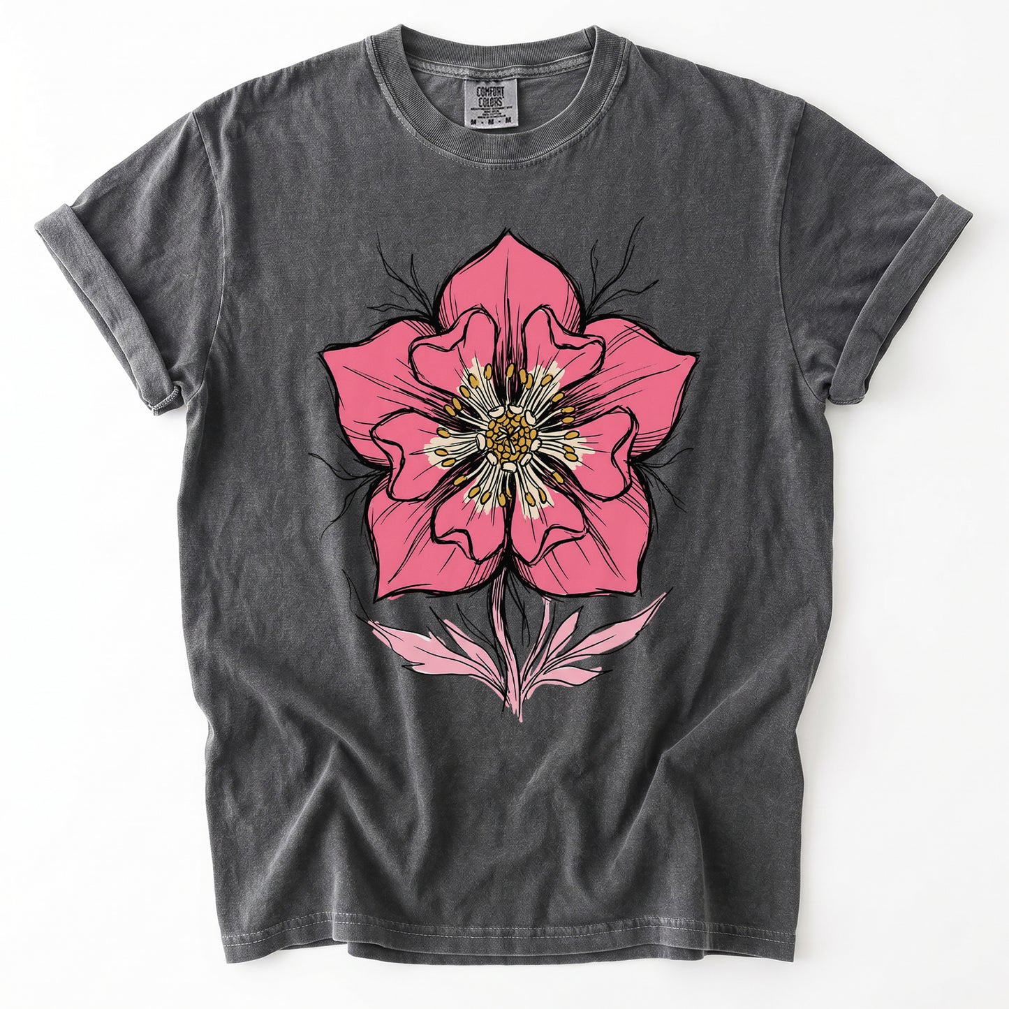 Bold Pink Blossom Vintage Washed T-Shirt