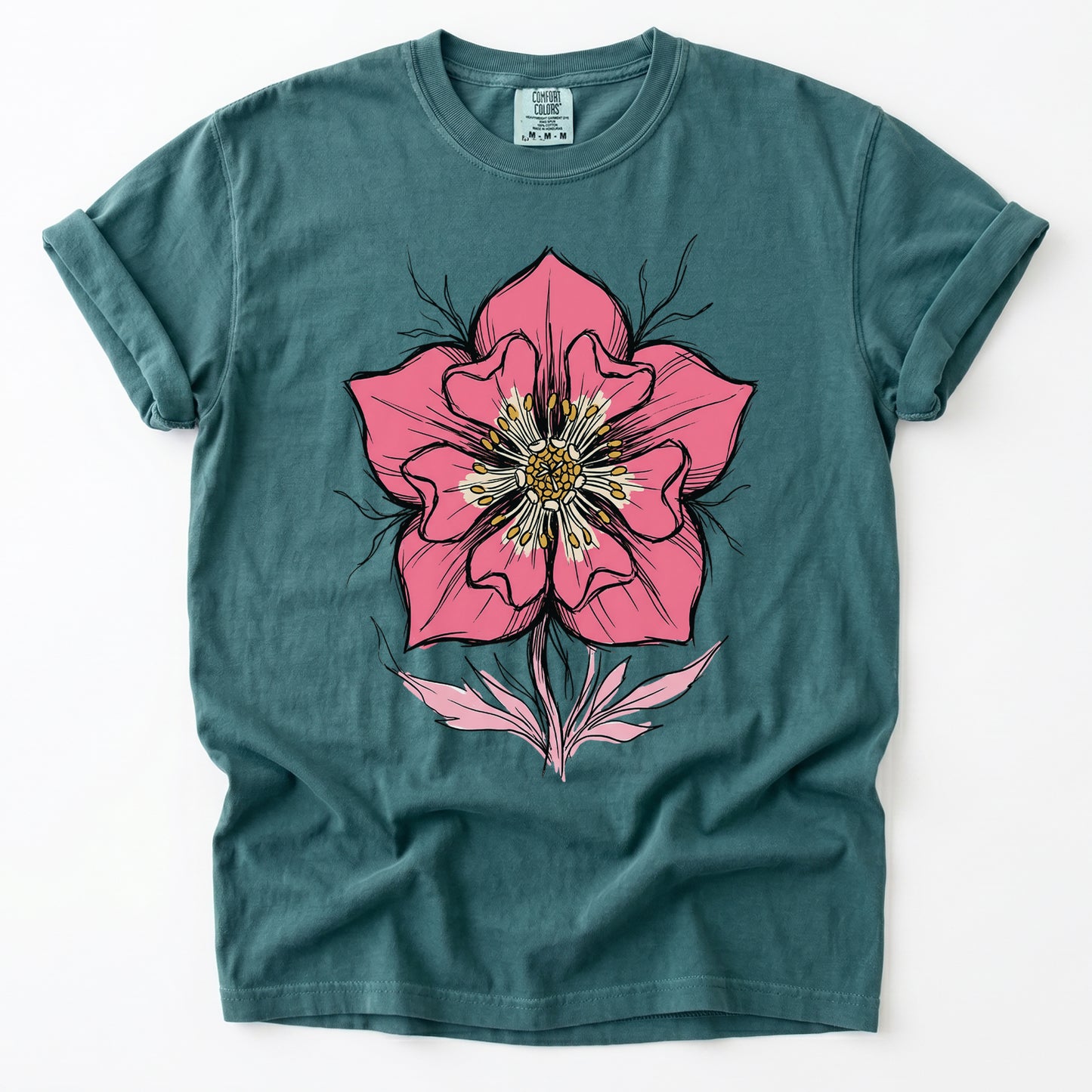 Bold Pink Blossom Vintage Washed T-Shirt