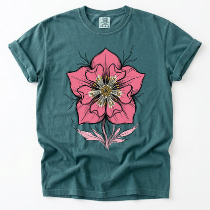 Bold Pink Blossom Vintage Washed T-Shirt