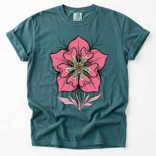 Bold Pink Blossom Vintage Washed T-Shirt