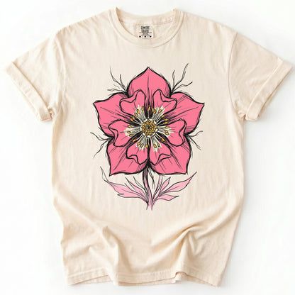 Bold Pink Blossom Vintage Washed T-Shirt