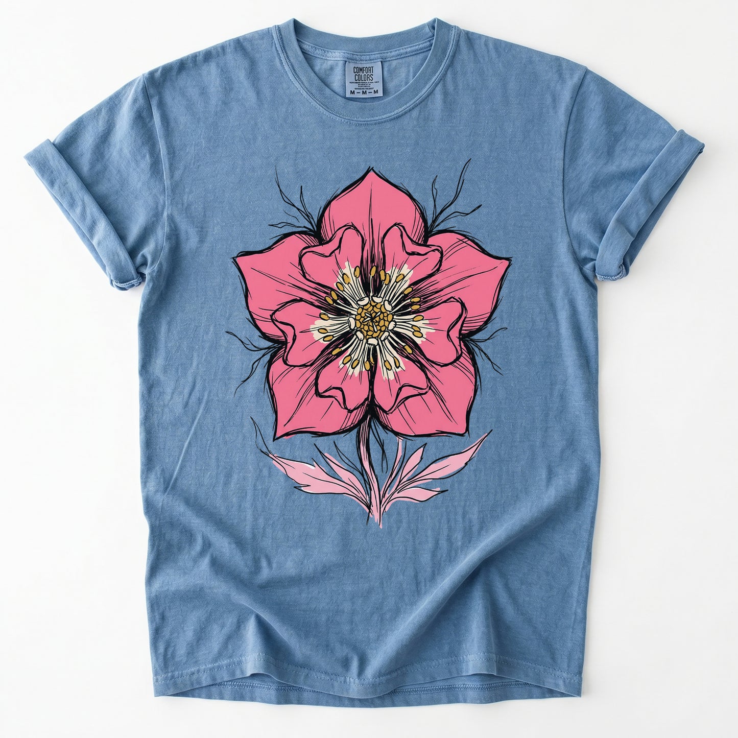 Bold Pink Blossom Vintage Washed T-Shirt