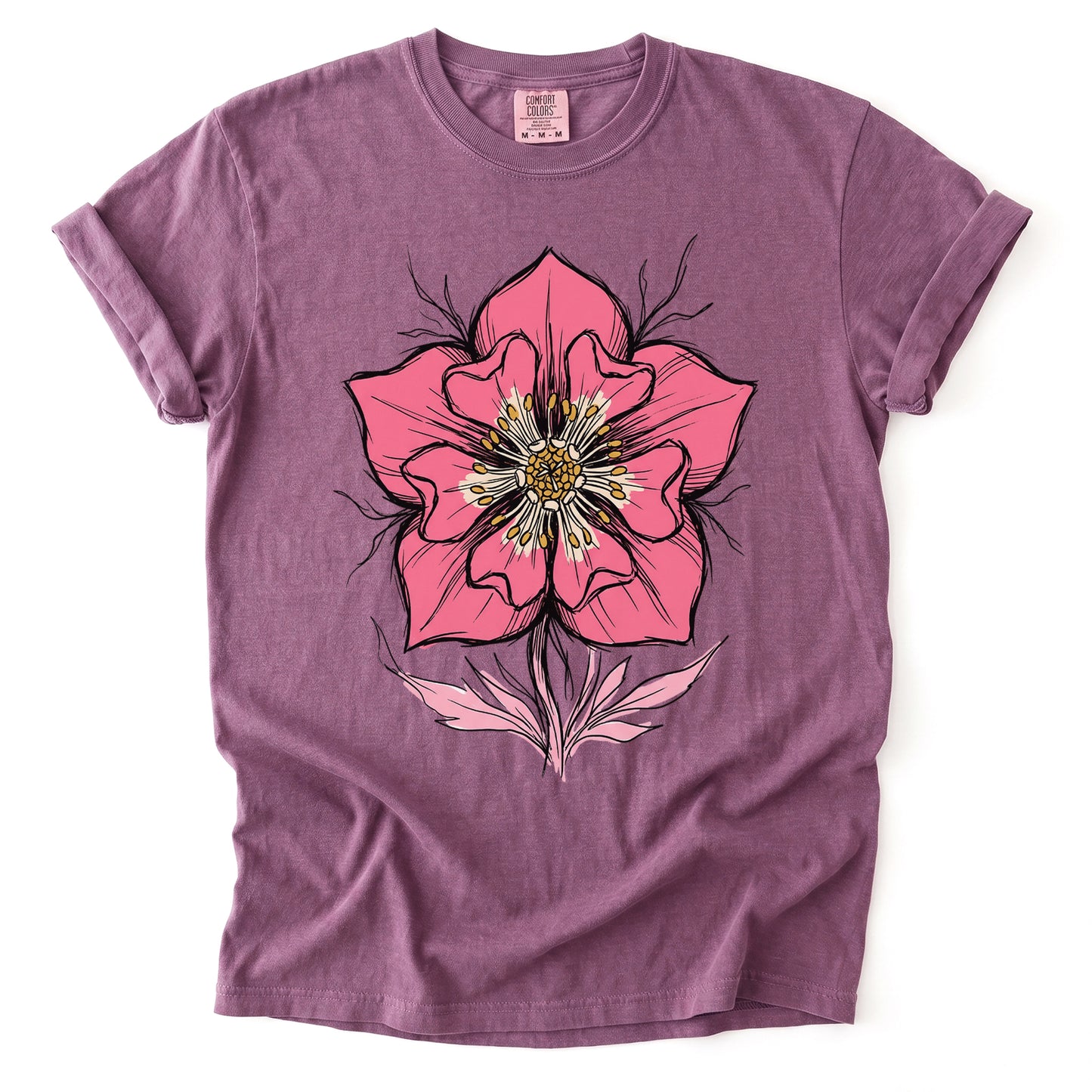 Bold Pink Blossom Vintage Washed T-Shirt