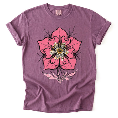 Bold Pink Blossom Vintage Washed T-Shirt