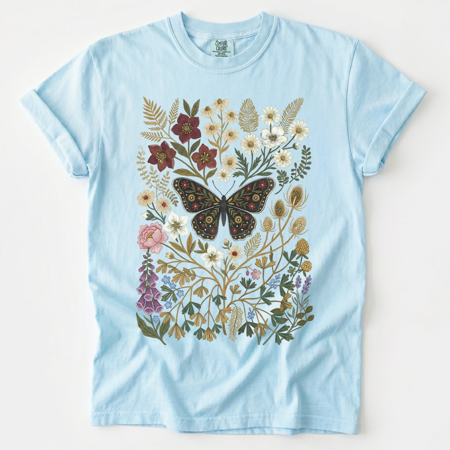 Vintage Wildflower & Butterfly Heavyweight T-Shirt