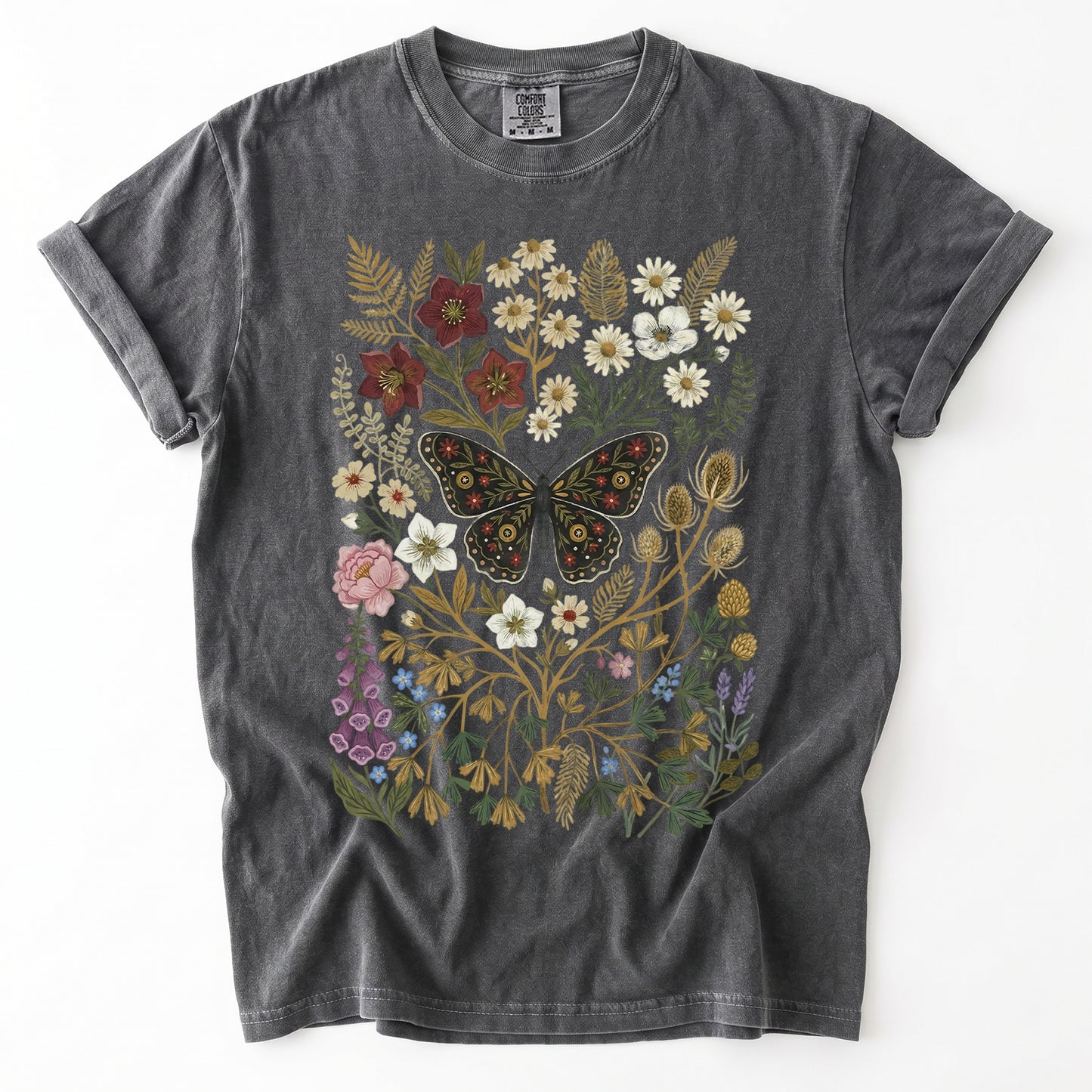 Vintage Wildflower & Butterfly Heavyweight T-Shirt