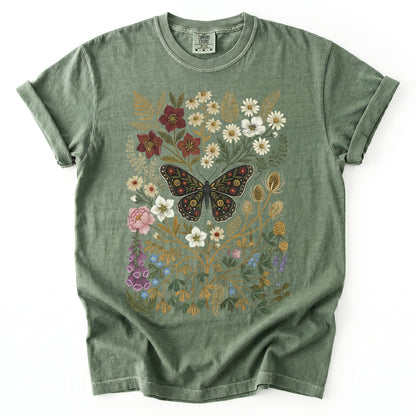 Vintage Wildflower & Butterfly Heavyweight T-Shirt