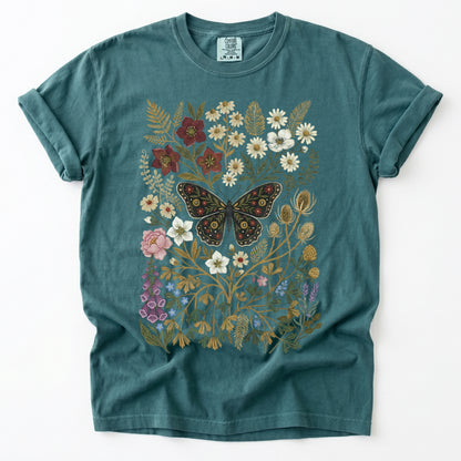 Vintage Wildflower & Butterfly Heavyweight T-Shirt