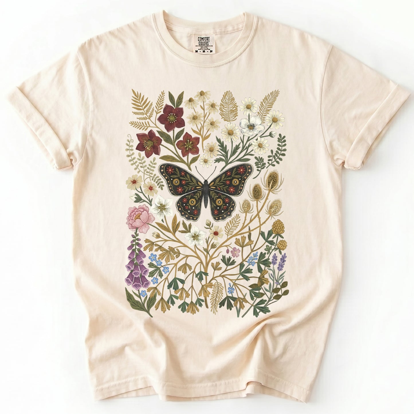 Vintage Wildflower & Butterfly Heavyweight T-Shirt