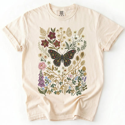 Vintage Wildflower & Butterfly Heavyweight T-Shirt