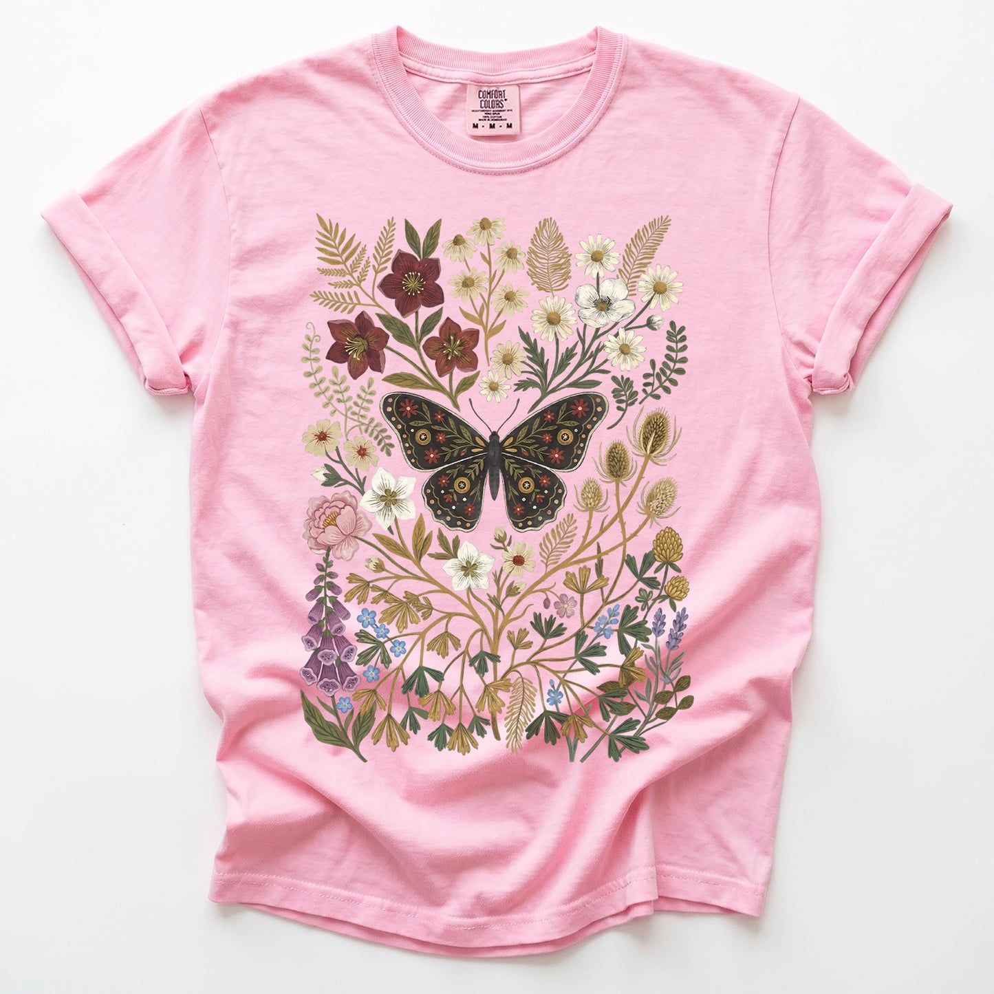 Vintage Wildflower & Butterfly Heavyweight T-Shirt