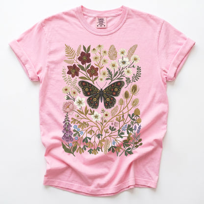 Vintage Wildflower & Butterfly Heavyweight T-Shirt