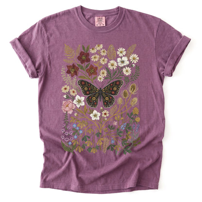 Vintage Wildflower & Butterfly Heavyweight T-Shirt