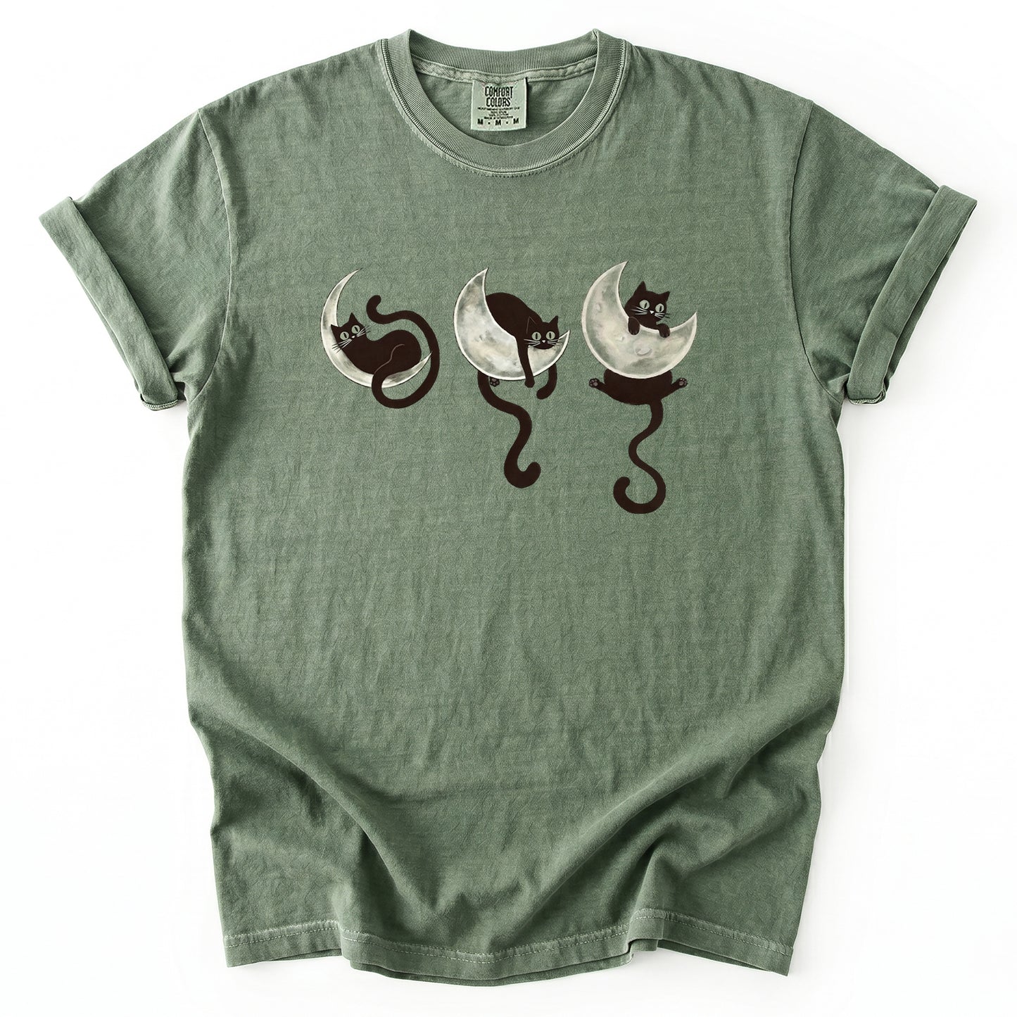 Mystical Crescent Cat Heavyweight T-Shirt