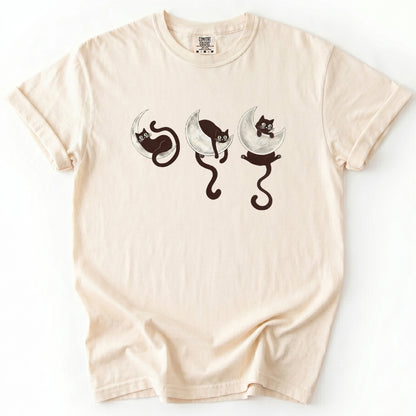 Mystical Crescent Cat Heavyweight T-Shirt