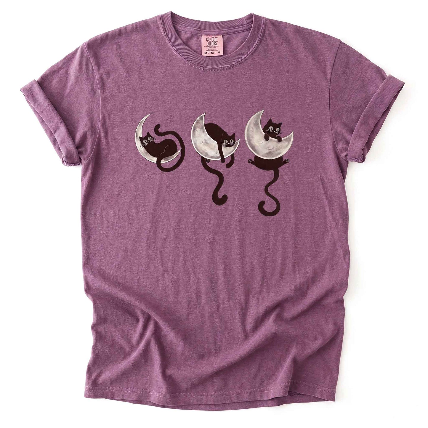 Mystical Crescent Cat Heavyweight T-Shirt