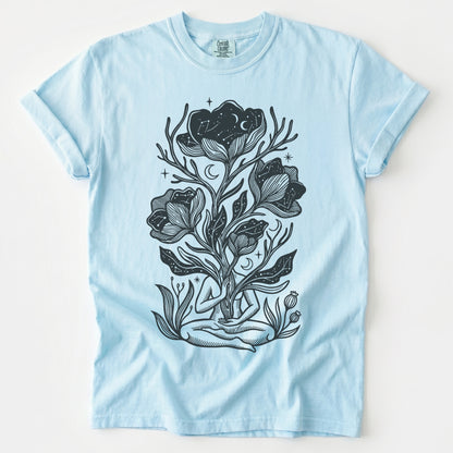 Celestial Bloom Meditation Vintage Washed T-Shirt