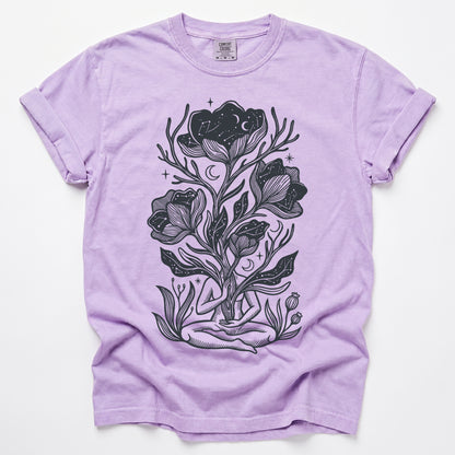 Celestial Bloom Meditation Vintage Washed T-Shirt