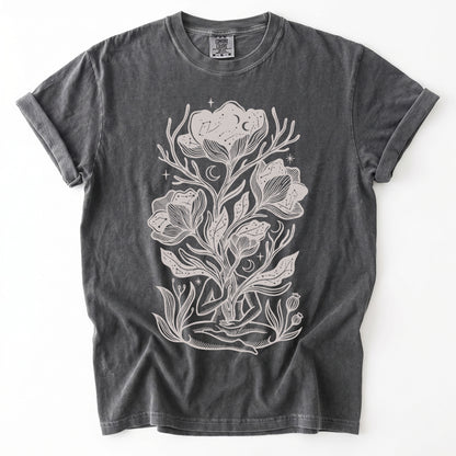 Celestial Bloom Meditation Vintage Washed T-Shirt