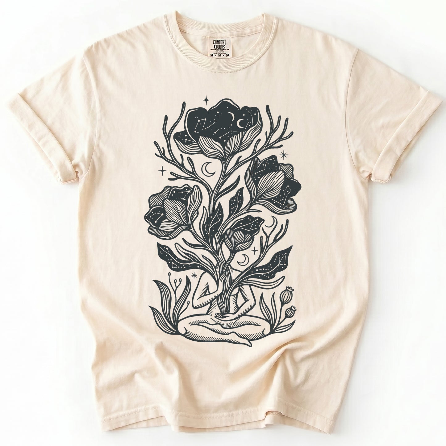 Celestial Bloom Meditation Vintage Washed T-Shirt