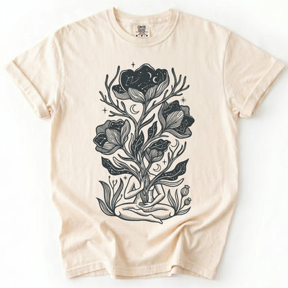 Celestial Bloom Meditation Vintage Washed T-Shirt