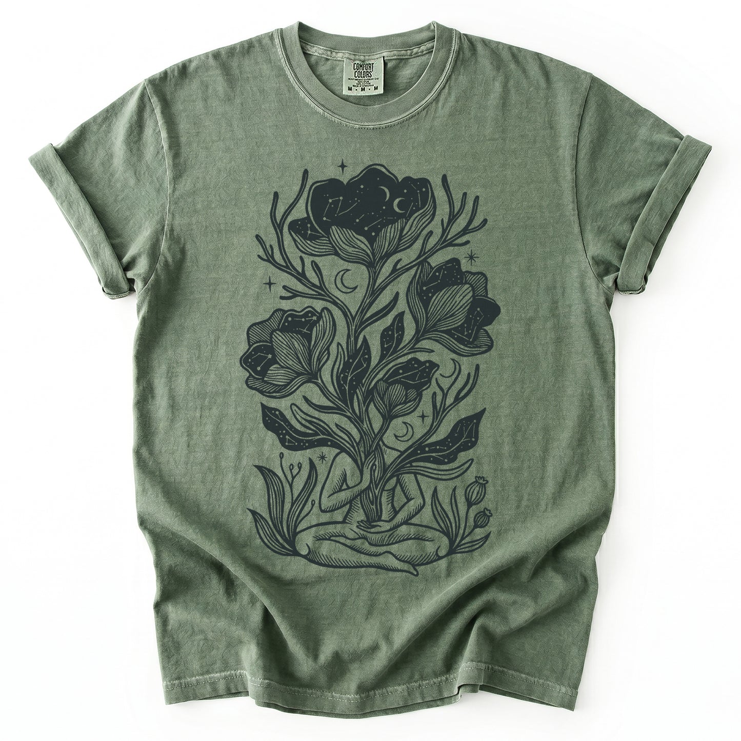 Celestial Bloom Meditation Vintage Washed T-Shirt