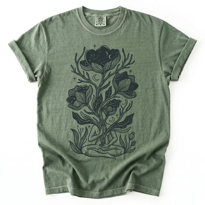 Celestial Bloom Meditation Vintage Washed T-Shirt