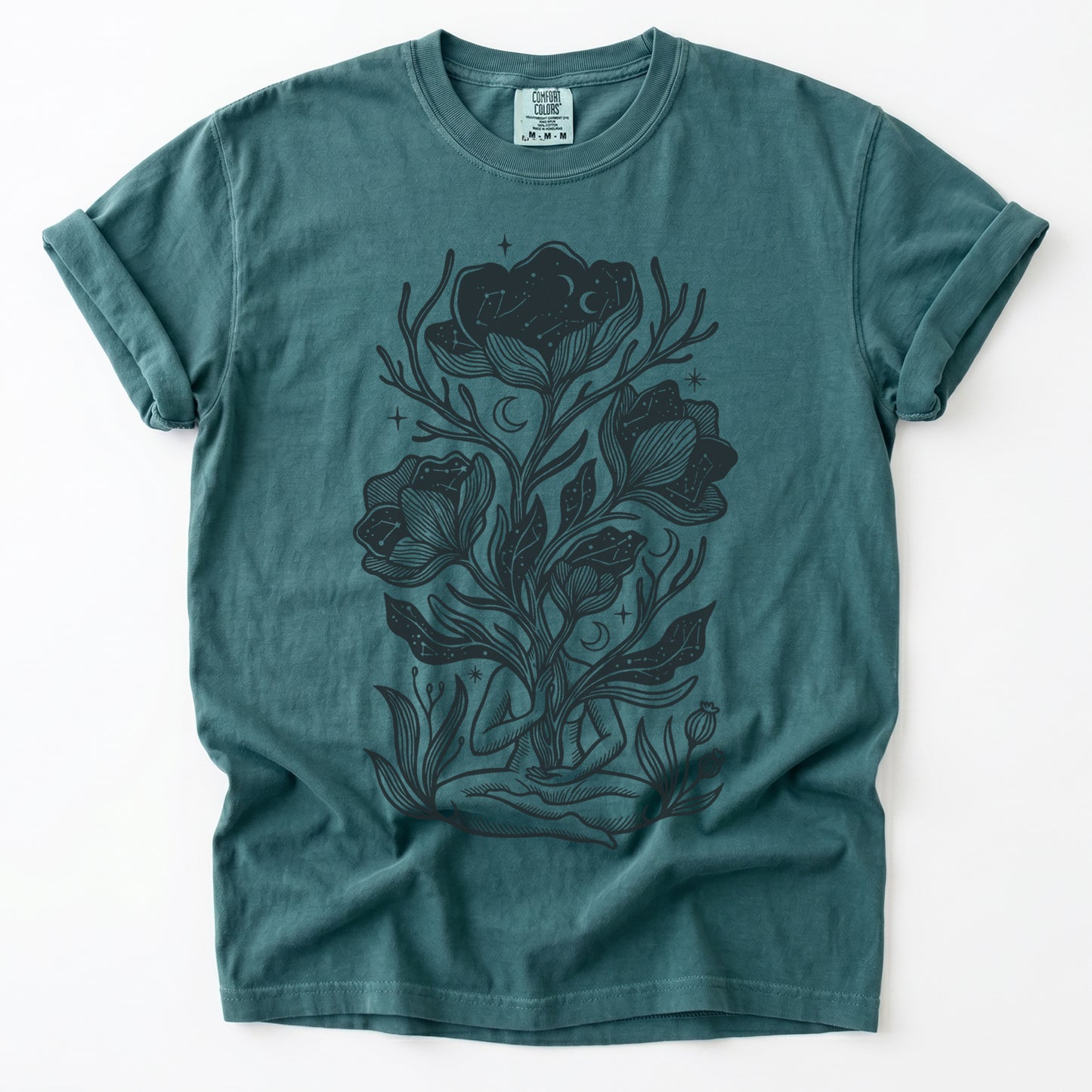 Celestial Bloom Meditation Vintage Washed T-Shirt