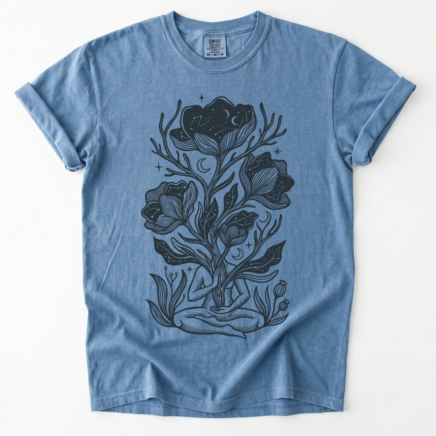 Celestial Bloom Meditation Vintage Washed T-Shirt