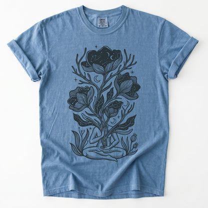 Celestial Bloom Meditation Vintage Washed T-Shirt