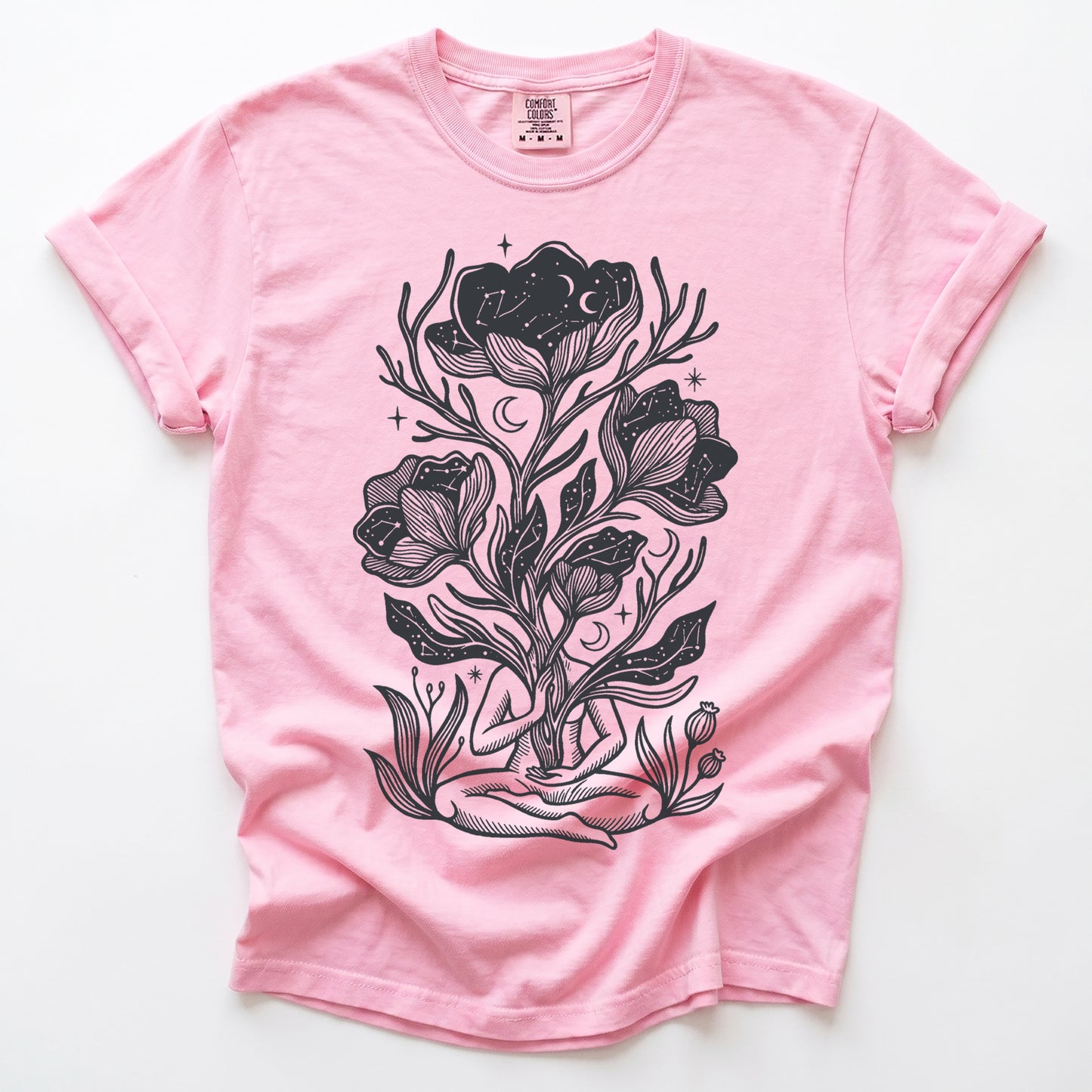 Celestial Bloom Meditation Vintage Washed T-Shirt