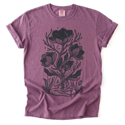 Celestial Bloom Meditation Vintage Washed T-Shirt