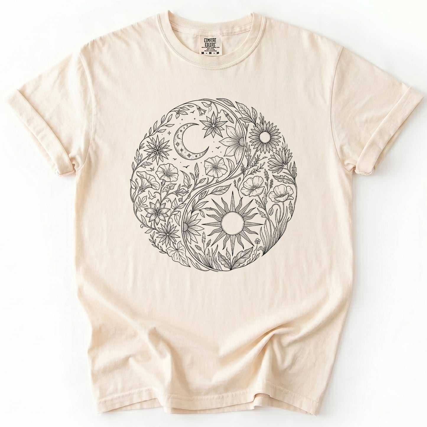 Celestial Botanical Yin Yang Vintage Washed T-Shirt